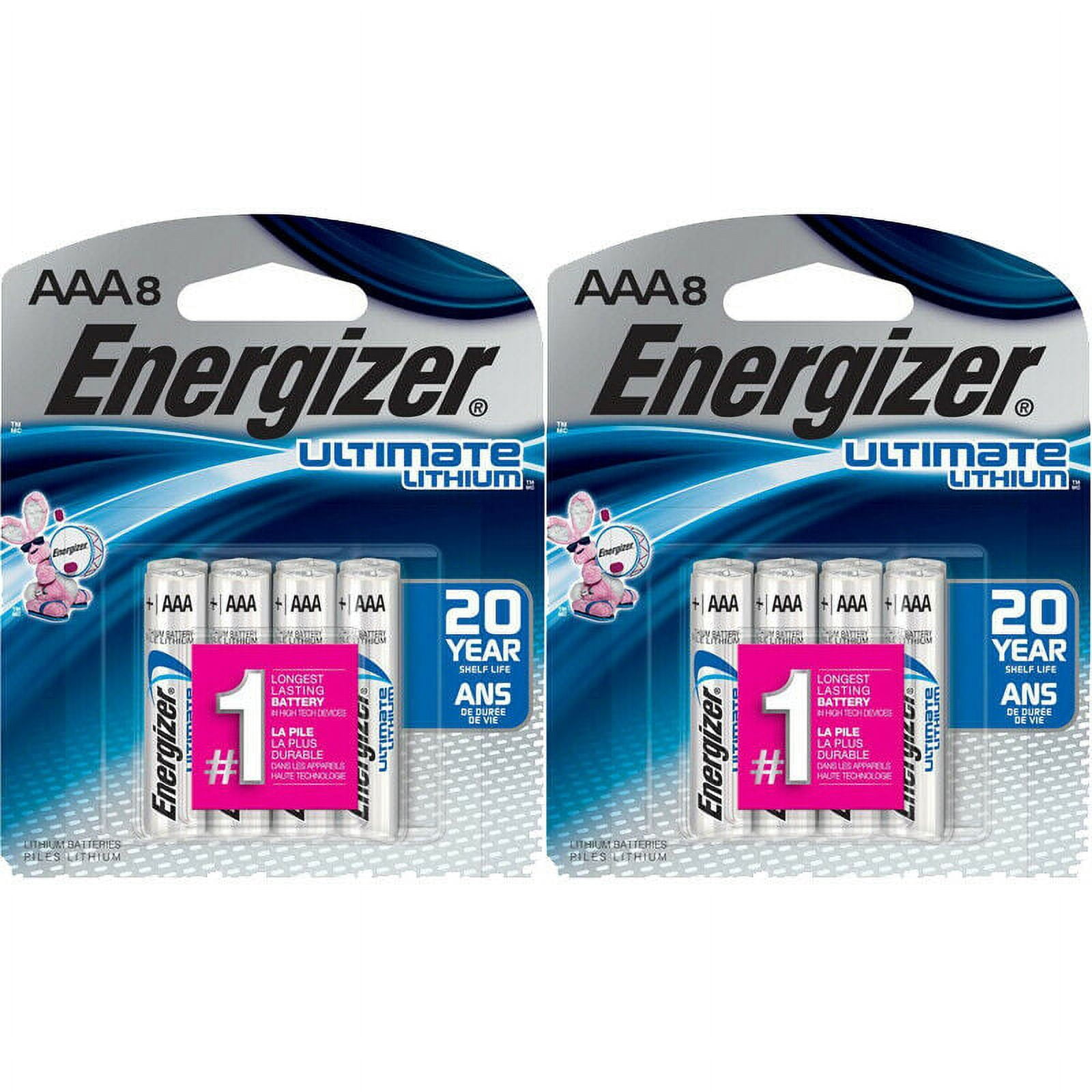 16 Energizer AAA L92BP Ultimate Lithium Batteries, Retail Packing