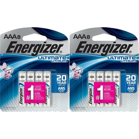 16 Energizer AAA L92BP Ultimate Lithium Batteries, Retail Packing