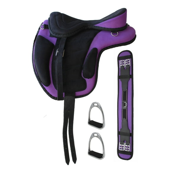16" English Horse Polo Synthetic Treeless Saddle Stirrups 80201PR