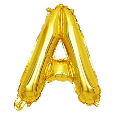 16 "English Letter Balloon Gold (Shipped Without Inflator) A A A Gold Letters Balloons Wedding Birthday Party Decorations Banner Party Gold Letters Balloons