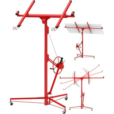16 FT Drywall Lift, 150 LBS Capacity, Heavy Duty Sheetrock Lift with Wheels, 360° Adjustable Drywall Jack Lift