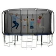 thumbnail image 1 of 16 FT Trampoline with Enclosure Net, Trampoline with Basketball Hoop for Kids and Adults, High Waterproof Mat and Inclined Ladder, Outdoor Backyard Jumping Trampoline with Safety Enclosure Net, 1 of 7