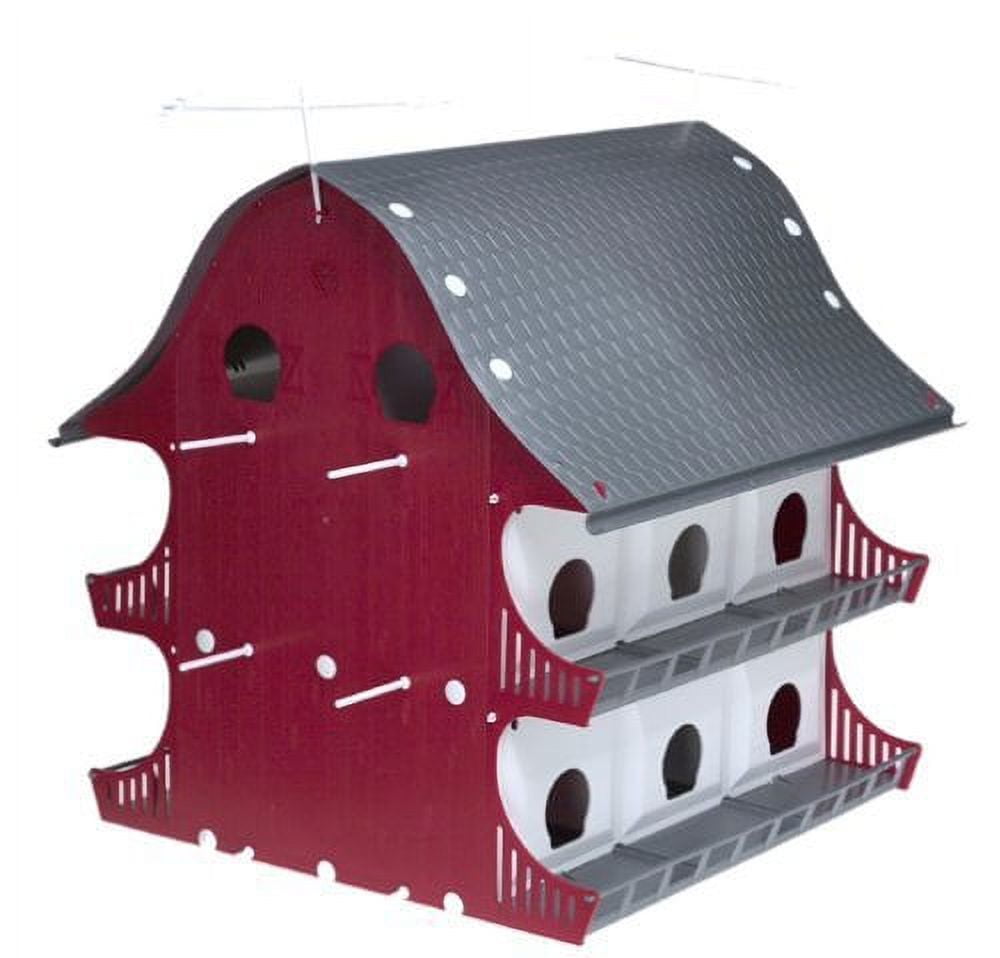 Red and Gray Plastic 16-Room Purple Martin Birdhouse