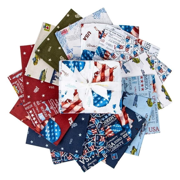 16 Fat Quarters - Assorted Letters From Home Patriotic Fat Quarter Bundle (Single Bundle)