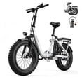thumbnail image 1 of Helokeep COCO-U Step-Thru Folding Electric Bike for Adults, 16"x4.0 Fat Tire, 750W, 48V 10Ah, UL2849-Certified, 20MPH, Front Suspension, White, 1 of 10