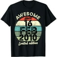 thumbnail image 1 of 16 February 2010 15th Birthday 15 Year Old 2025 Birthday T-Shirt, 1 of 3