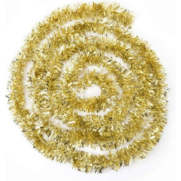 16 Feet Christmas Foil Tinsel Garland for Christmas Tree Holiday Walll Rail Home Office Event Wedding Birthday Party Decor-Silver