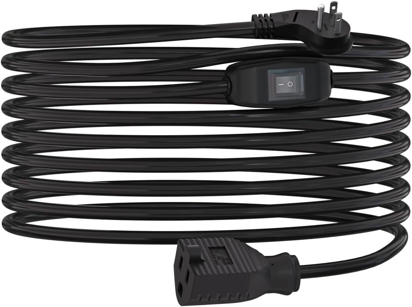 16 Feet Extension Cord, 16AWG Heavy Duty Power Extension Cord with