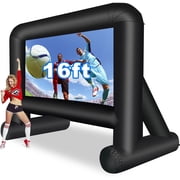 16 Feet Inflatable Movie Screen Outdoor, Projection Screen with Air Blower, Tie-Downs and Storage Bag - Easy Set up, Blow Up Screen for Backyard Movie Night, Theme Party