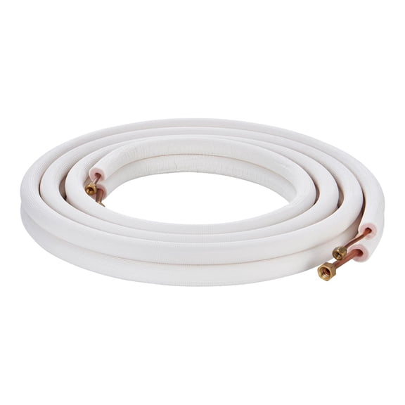 16 Feet Mini Split Line Set with 1/4 and 3/8 Inch Copper Pipes, Insulated Tubing for Air Conditioner Heat Pump and HVAC Systems Kit