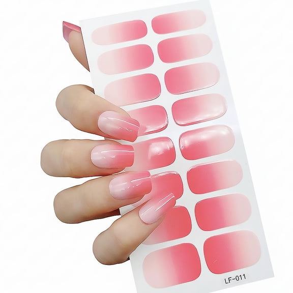 16 Fingertips Full Cover Gradient Nail Wraps, Fresh Summer Pastel Nail Stickers, Easy Application Portable DIY Self Adhesive Nail Decals