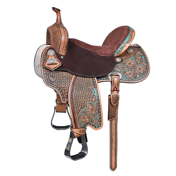 16 Flex Tree Western Horse Saddle American Leather Barrel Trail Hilason
