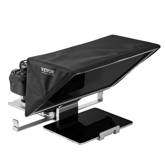 16" Floor Stand Teleprompter with Remote for iPhone Android, Webcam Live Streaming - Compatible with Smartphone, DSLR, YouTube TikTok (Black)