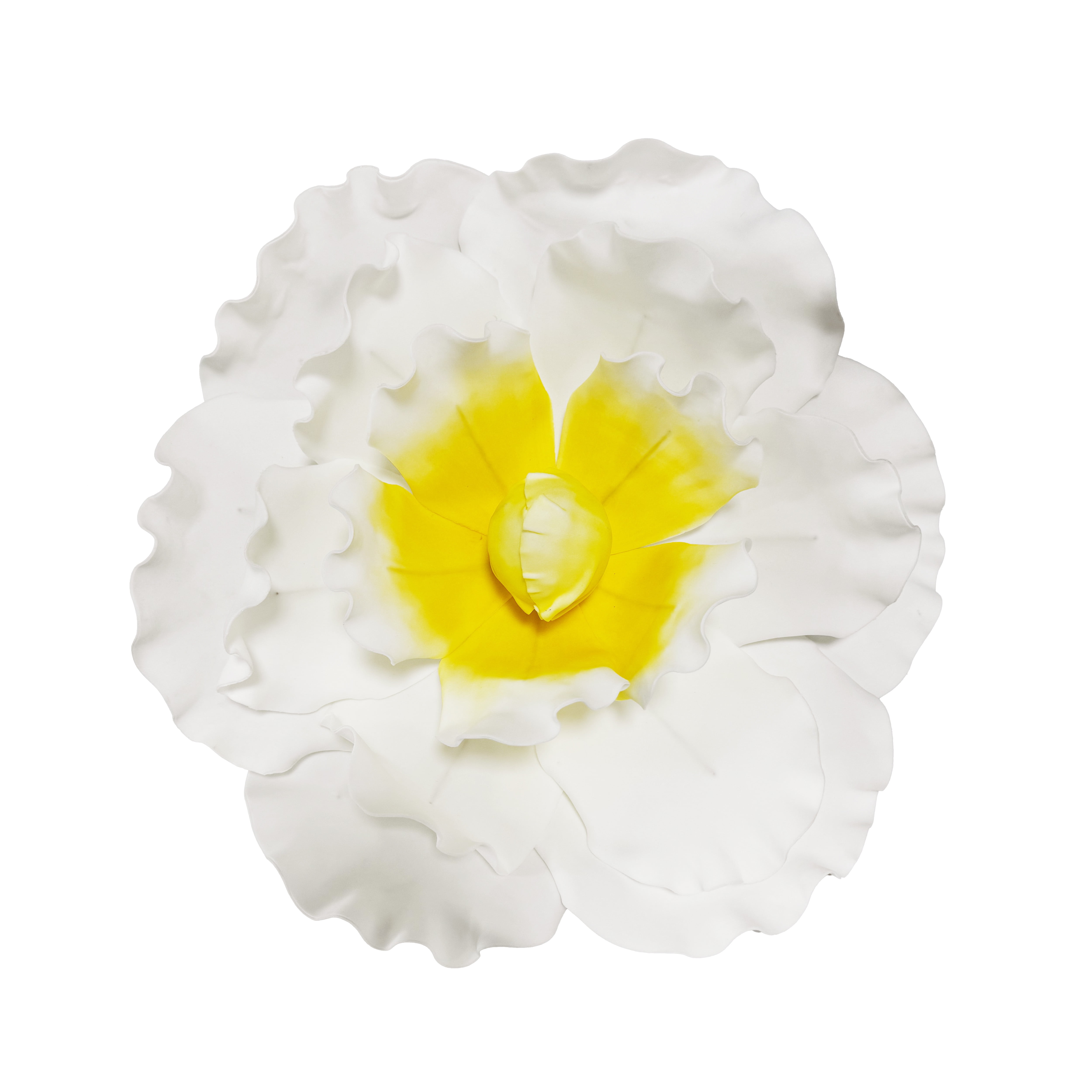 16" White and Yellow Floral Wall Decor