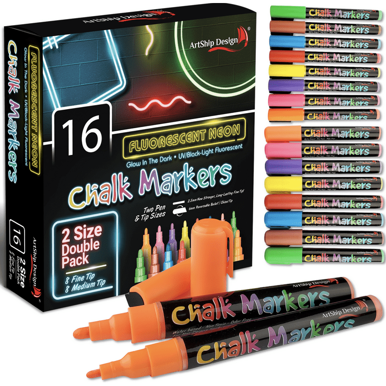 https://i5.walmartimages.com/seo/16-Fluorescent-Neon-Chalk-Markers-UV-Glow-in-the-Dark-Double-Pack-of-Extra-Fine-and-Medium-Tip-Liquid-Chalk-Pens_ae8a3390-2a34-4993-a81c-26830c852886.9a3a4682a0ac8d898a3148af8ee3f8aa.png?odnHeight=768&odnWidth=768&odnBg=FFFFFF