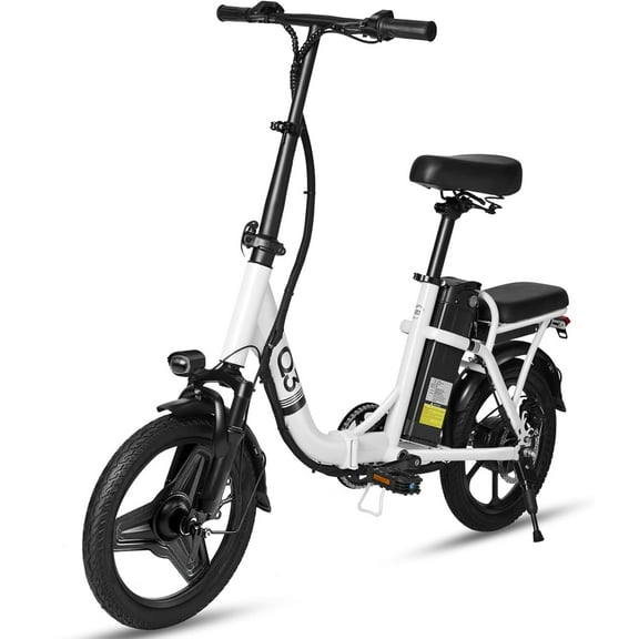 14" Folding Electric Bike, Ebike, Electric Bike 500W 48V 10Ah Built-in Battery 15MPH, 20+Miles,Multi-Shock Absorption, 3 Riding Modes, Commuting UL 2849