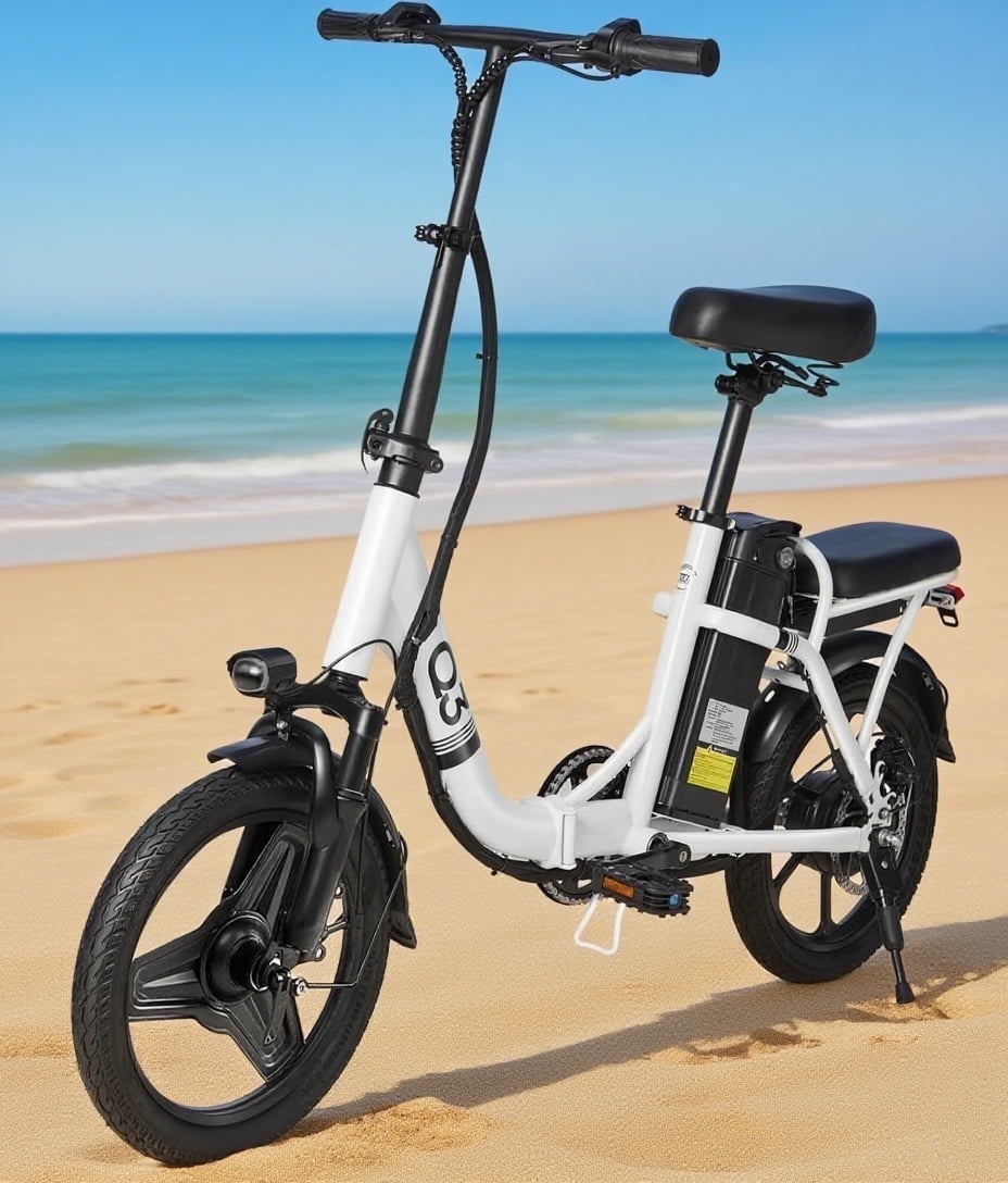 14" Folding Electric Bike, Ebike, Electric Bike 500W 48V 10Ah Built-in Battery 15MPH, 20+Miles,Multi-Shock Absorption, 3 Riding Modes, Commuting UL 2849