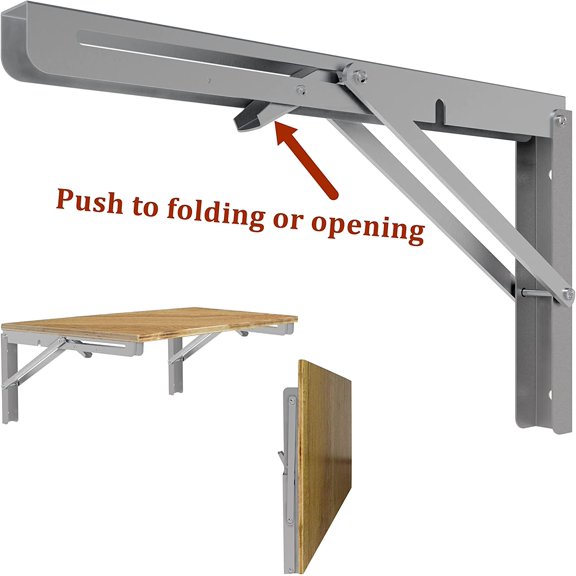 16" Folding Shelf Brackets 4 PCS, Max Load 550lb Heavy Duty Stainless Steel DIY Collapsible Wall Mounted L Shelf Bracket Space Saving for Table Work Bench$$