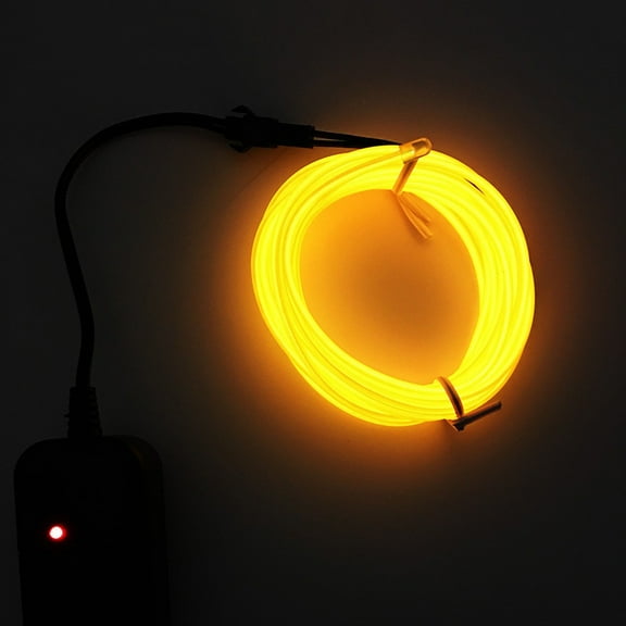 16-Foot EL Wire Neon Rope Light USB Powered Flexible LED Decor - Cuttable Multi Scene Application Party(Yellow)