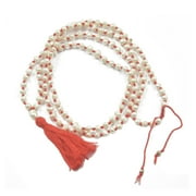 SHARPLACE 16"""" Fresh Water Pearl Beads Mala Prayer Tassel Necklace orange