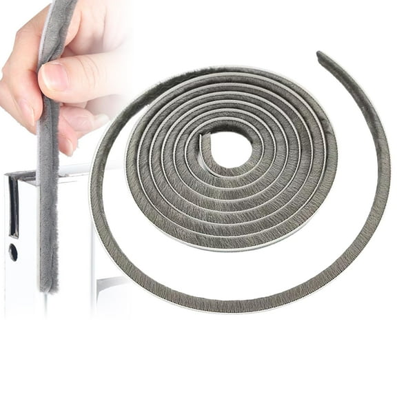 16 Ft (5m) 196 Inch Sliding sash Windows Doors Tape Pile Draught excluder Brush Seal Strip weatherstrip 0.23Inch x 0.23 Inch6mm x 6mm, Gray)