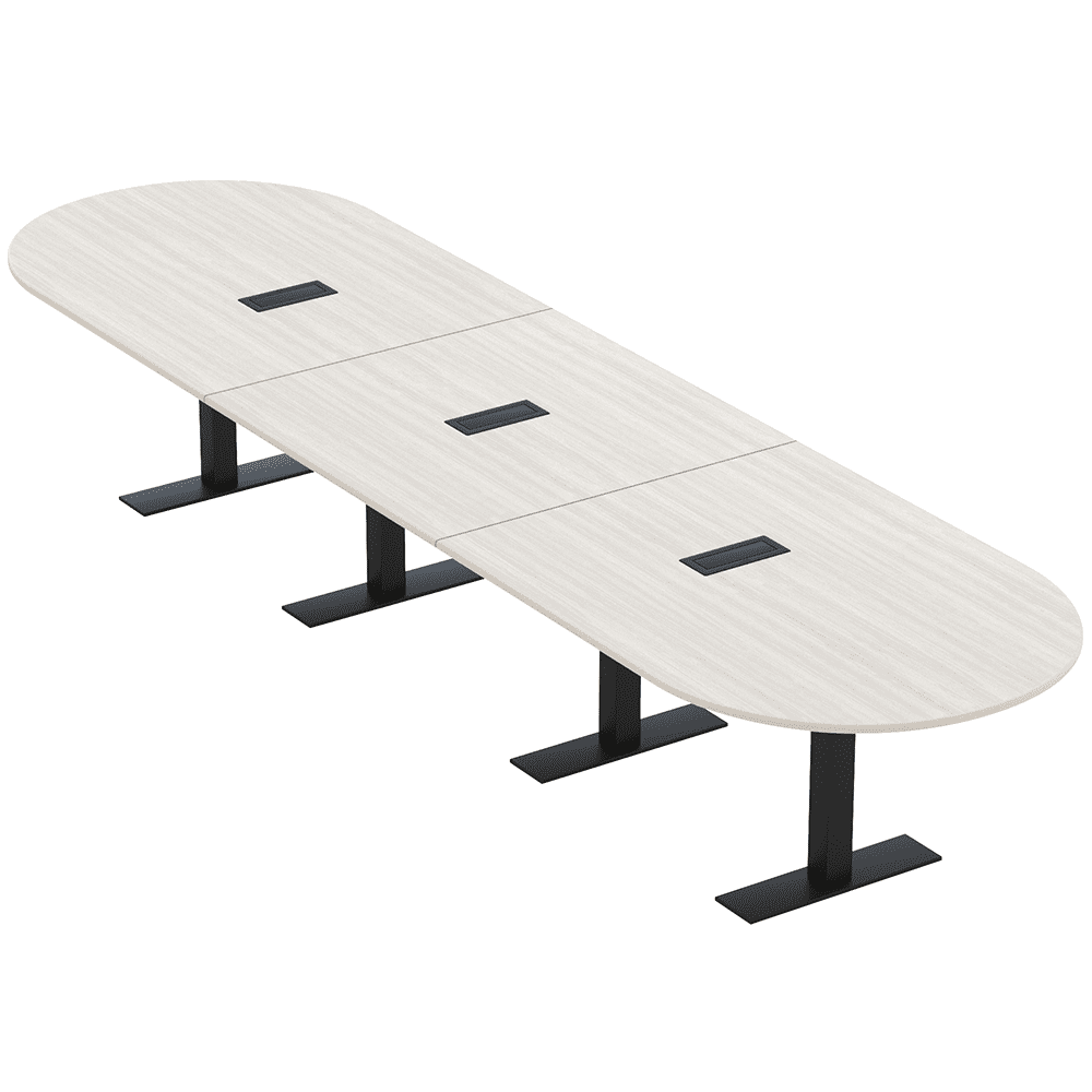 16 Ft Modular Racetrack Conference Table Metal T Bases Power And Data ...