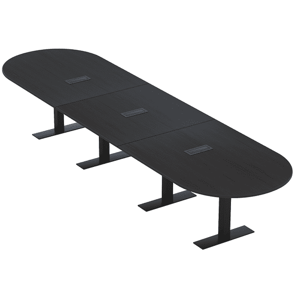 16 Ft Modular Racetrack Conference Table Metal T Bases Power And Data