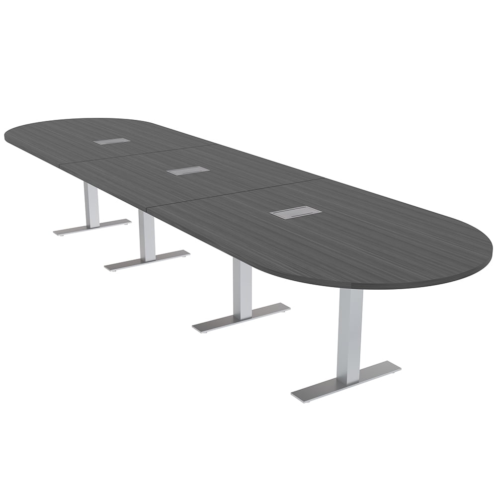 16 Ft Modular Racetrack Conference Table Metal T Bases Power And Data ...
