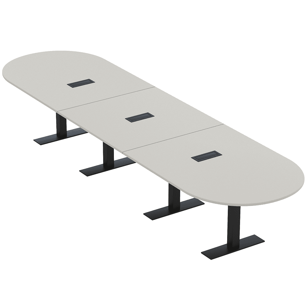 16 Ft Modular Racetrack Conference Table Metal T Bases Power And Data ...