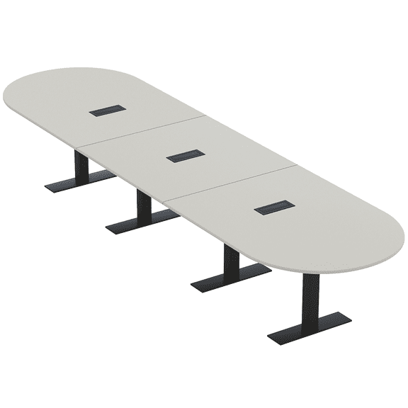 16 Ft Modular Racetrack Conference Table Metal T Bases Power And Data