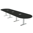 thumbnail image 1 of 16 Ft Modular Racetrack Conference Table Metal T Bases Power And Data, 1 of 7