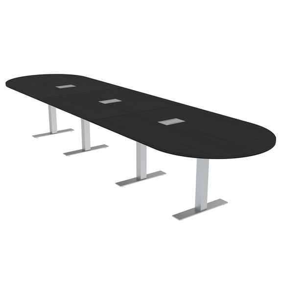 16 Ft Modular Racetrack Conference Table Metal T Bases Power And Data