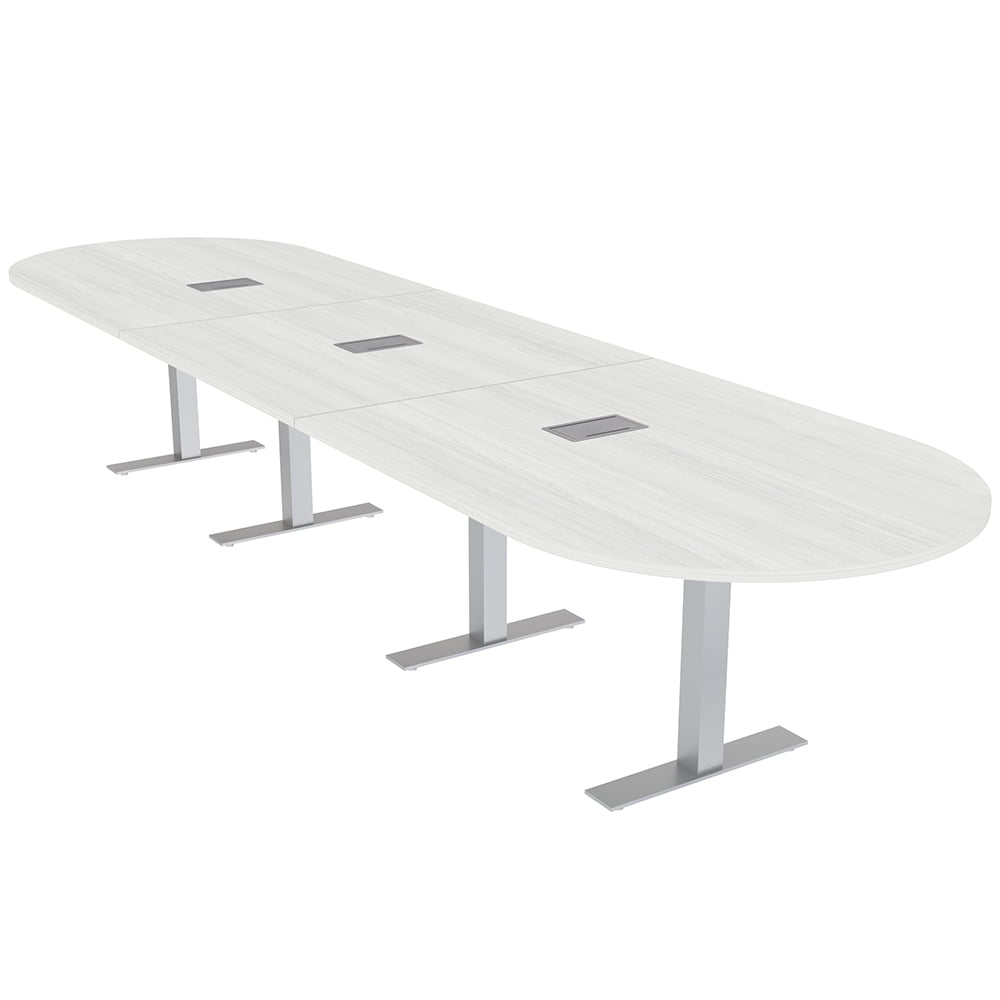 16 Ft Modular Racetrack Conference Table Metal T Bases Power And Data ...