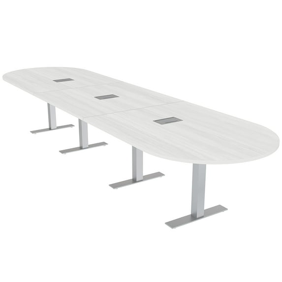 16 Ft Modular Racetrack Conference Table Metal T Bases Power And Data