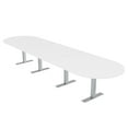 thumbnail image 1 of 16 Ft Modular Racetrack Conference Table Metal T Bases Power And Data, 1 of 5