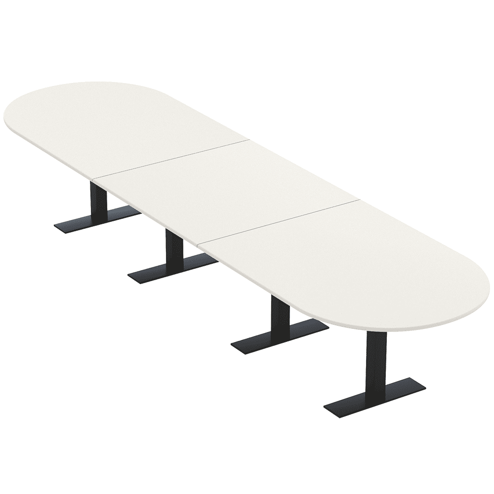 16 Ft Modular Racetrack Conference Table Metal T Bases Power And Data ...