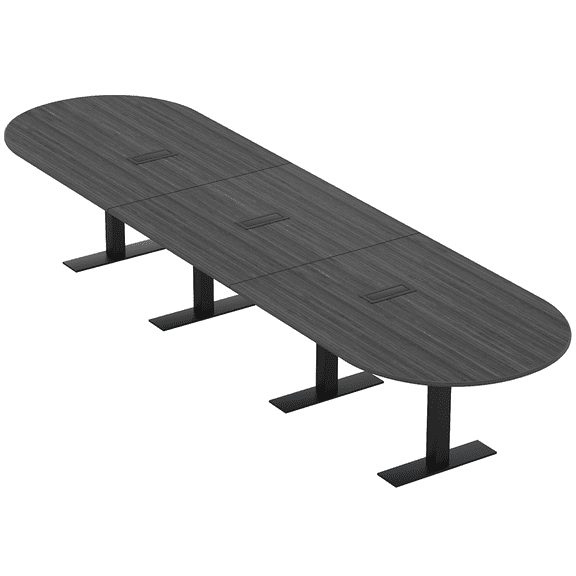 16 Ft Modular Racetrack Conference Table Metal T Bases Power And Data