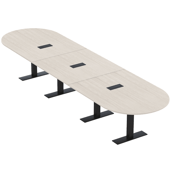 16 Ft Modular Racetrack Conference Table Metal T Bases Power And Data