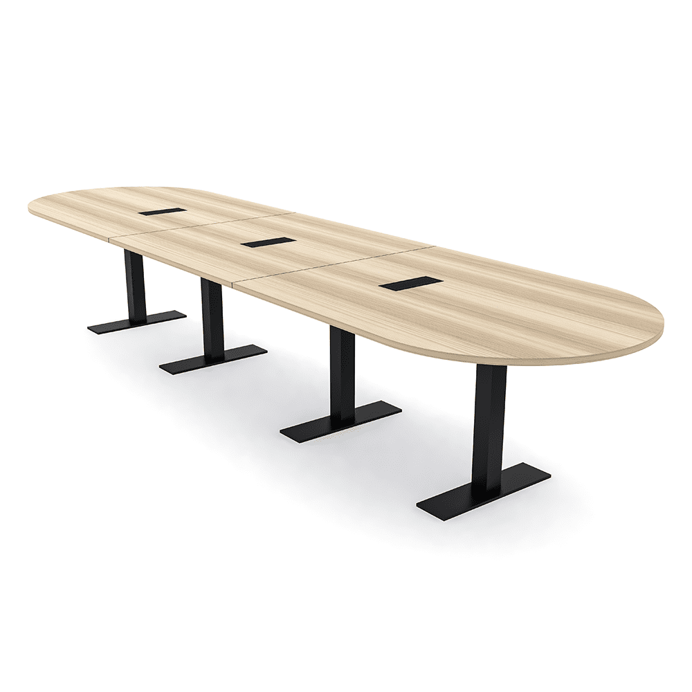 16 Ft Modular Racetrack Conference Table Metal T Bases Power And Data ...
