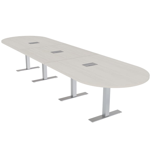 16 Ft Modular Racetrack Conference Table Metal T Bases Power And Data