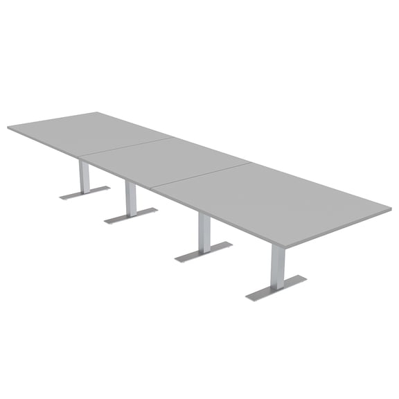 16 Ft Modular Rectangular Conference Table Metal T Bases Power Units