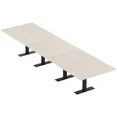 thumbnail image 1 of 16 Ft Modular Rectangular Conference Table Metal T Bases Power Units, 1 of 5