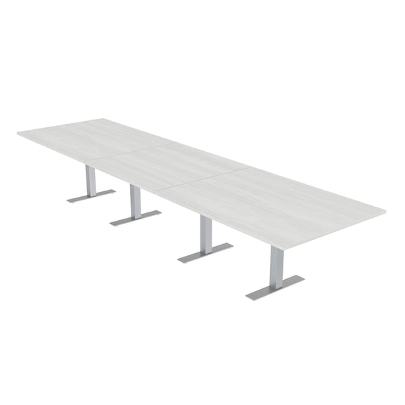 16 Ft Modular Rectangular Conference Table Metal T Bases Power Units