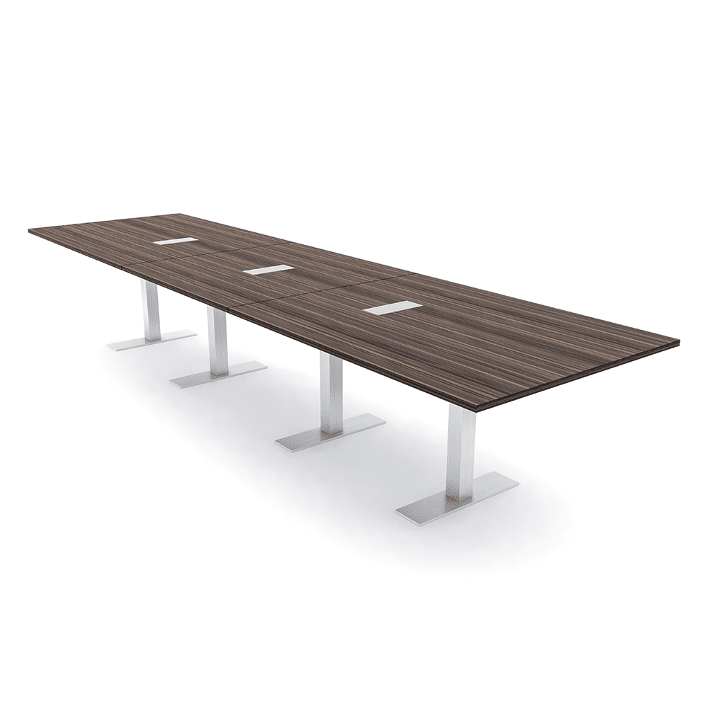 16 Ft Modular Rectangular Conference Table Metal T Bases Power Units ...