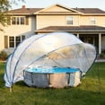 thumbnail image 1 of 16 Ft Retractable Pool Cover, Above Ground Pool Enclosure with PVC Film & Fiberglass Rods, Outdoor Swimming Pool Tent with UV Protection, Extend Season, Blue, 1 of 12