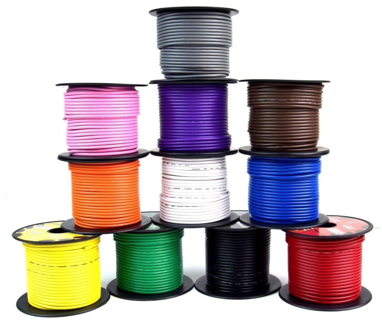 16 GA 100 FT SPOOLS PRIMARY AUTO REMOTE POWER GROUND WIRE CABLE (2 ROLLS)