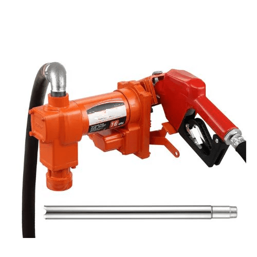16 GPM 12V Portable Fuel Transfer Extractor Pump Kit with Auto Nozzle