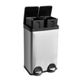 16 Gallon/60 Liter Dual Trash Can, Dual Trash and Recycle Bin with Soft