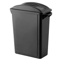 16 Gallon Black Slim Rectangular Trash Can with lid Restaurant Trash can Trash can Tall Plastic Trash can Industrial Trash can Square Trash cans with Flat Lid with Handle