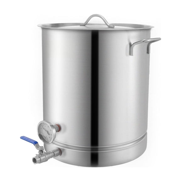 16 Gallon Brew Kettle, Stainless Steel Brewing Pot with Thermometer & Spigot